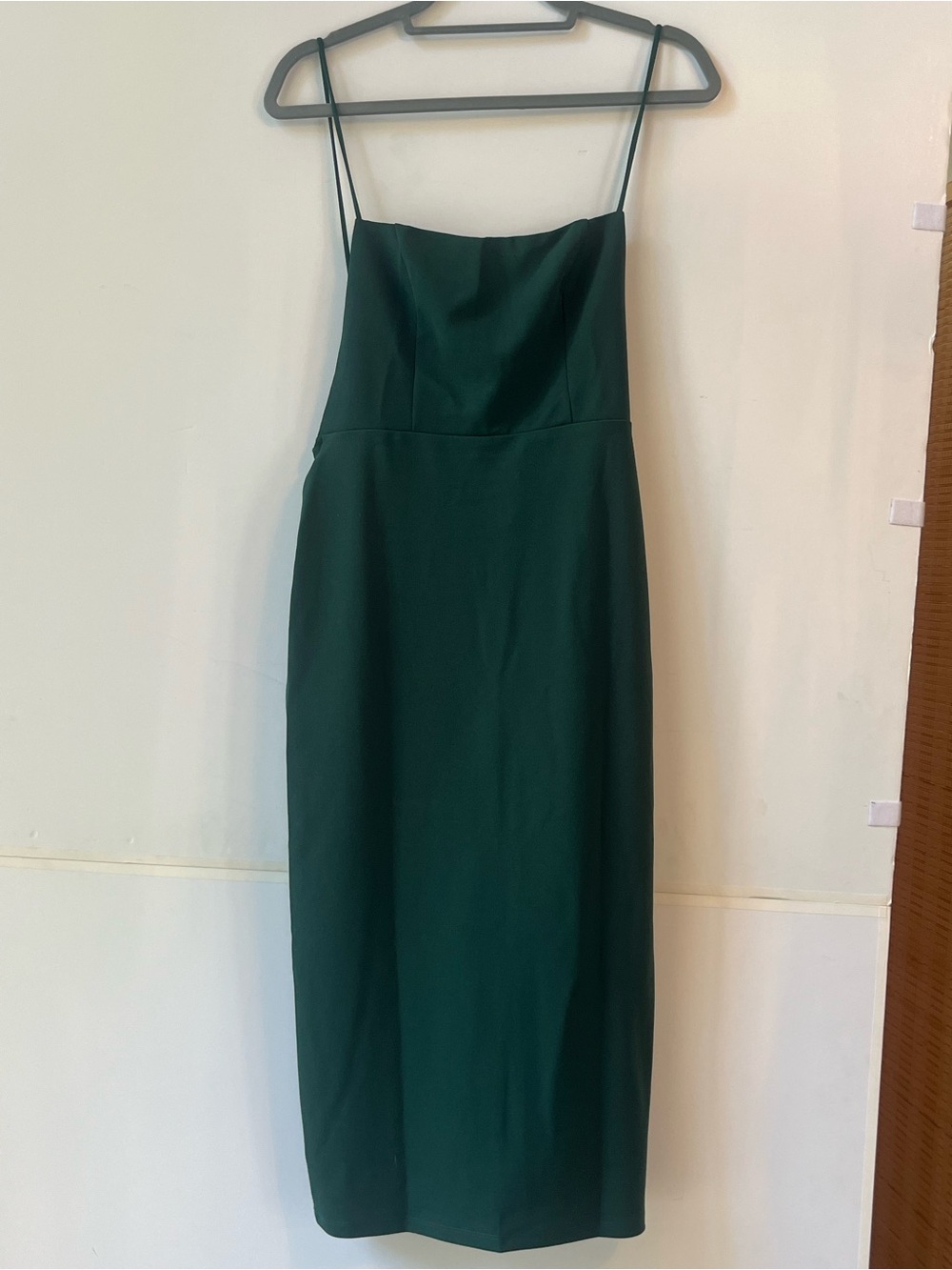 Emerald Green Spaghetti Strap Midi Dress